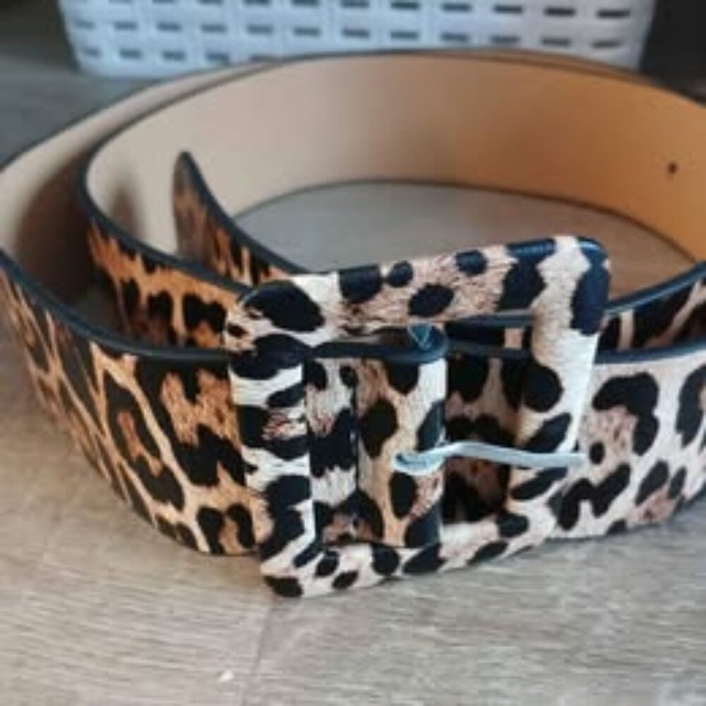 Faux Leopard Belt